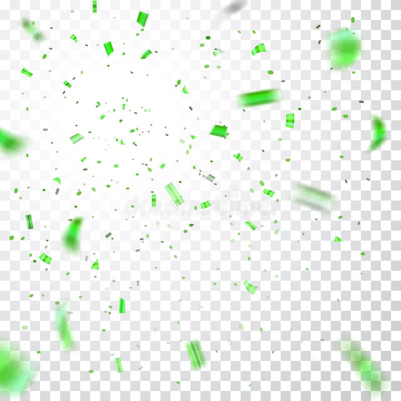 Vector Illustration Green Confetti Party Streamers Stock Vector