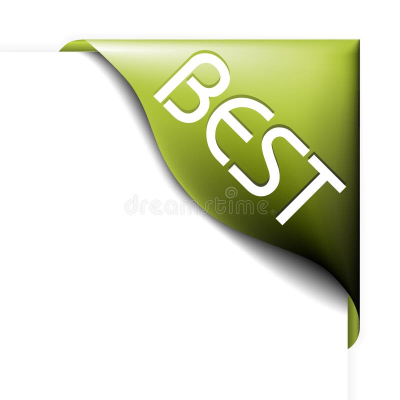 Green corner ribbon for bestseller items in your eshop. Green drop vectors
