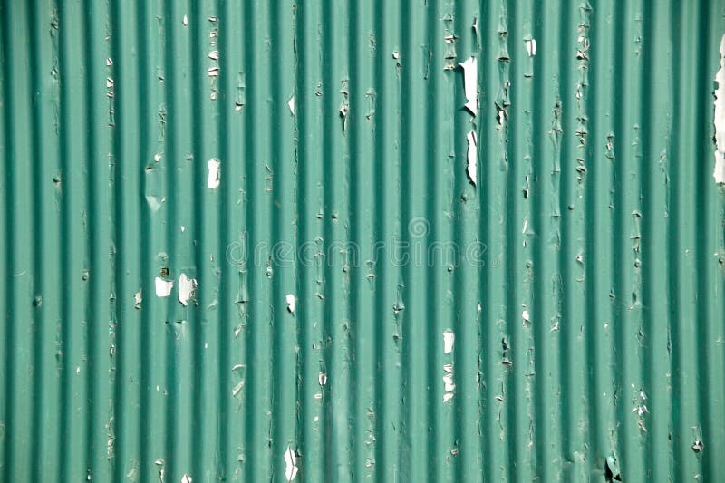 Green Corrugated Iron Fencing Stock Photo - Image of aged, damaged ...