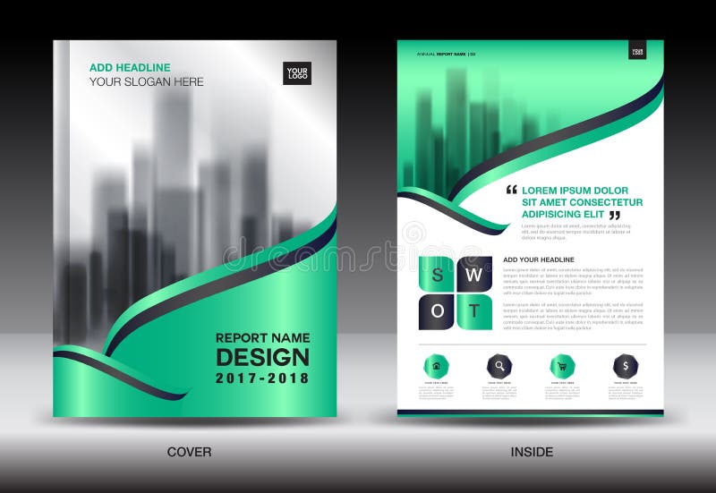 Green Annual Report Layout Template ,Brochure Flyer,Green Cover Design