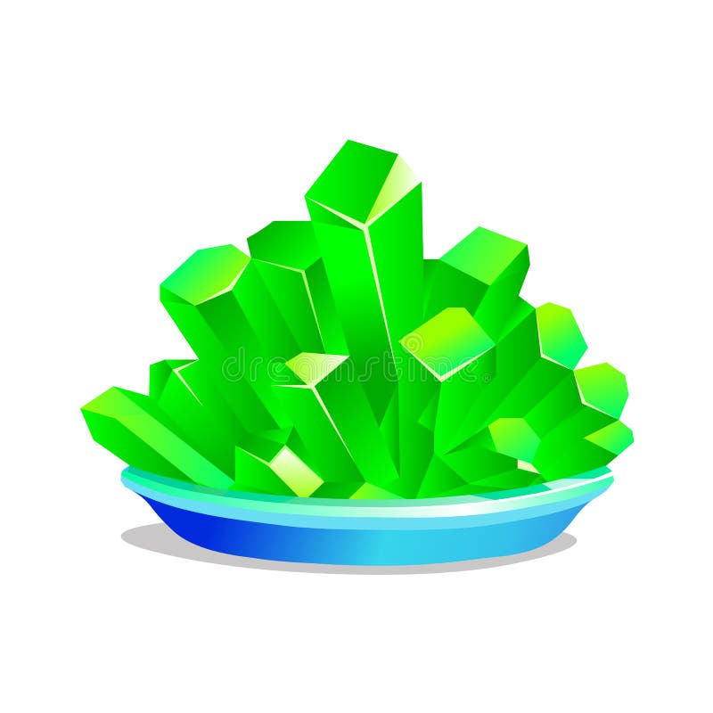 Green Crystals of Iron Vitriol Stock Vector Illustration of gemstone