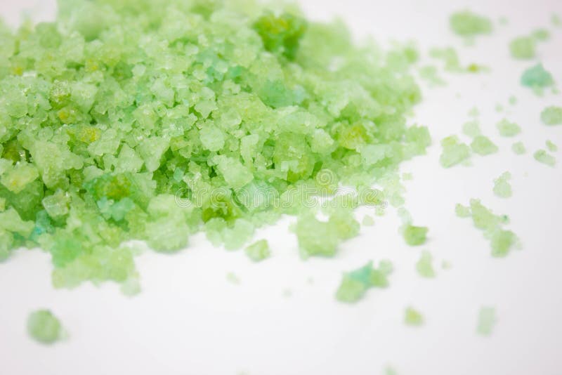 Green crystals of sea salt stock photo. Image of concept 9992956