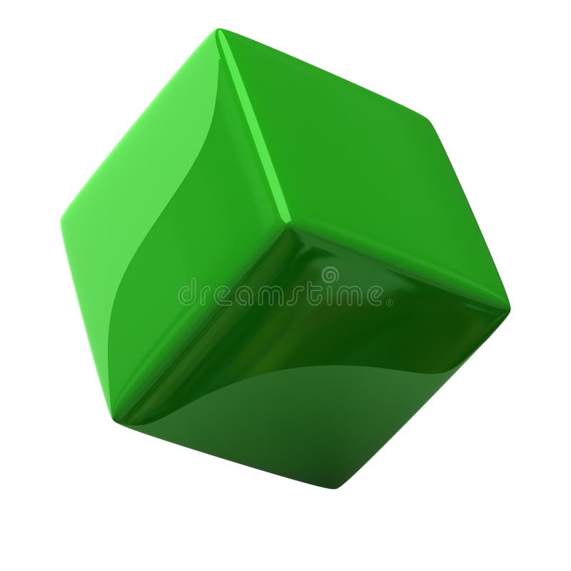 Green cube 3d stock illustration Green cube 3d stock illustration