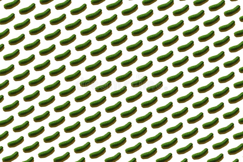 Green cucumber pattern on white background pop art design