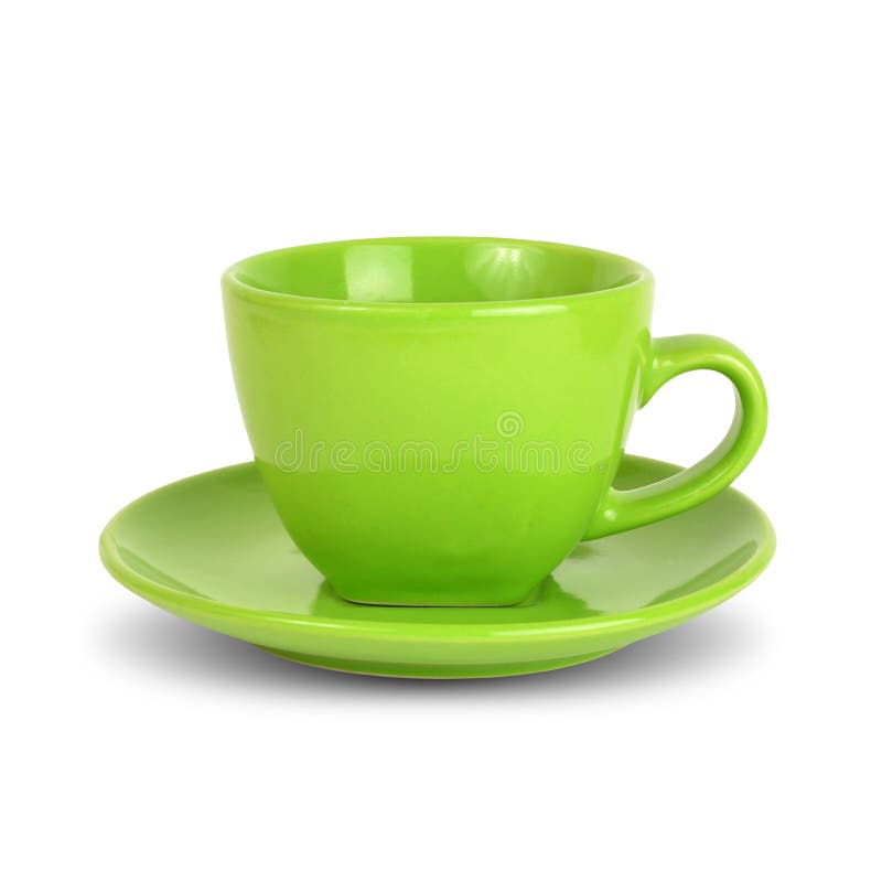 Green cup with saucer