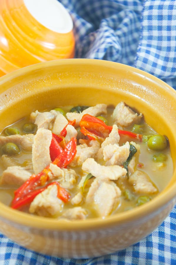 Green curry pork stock image. Image of tropical, white 60358853