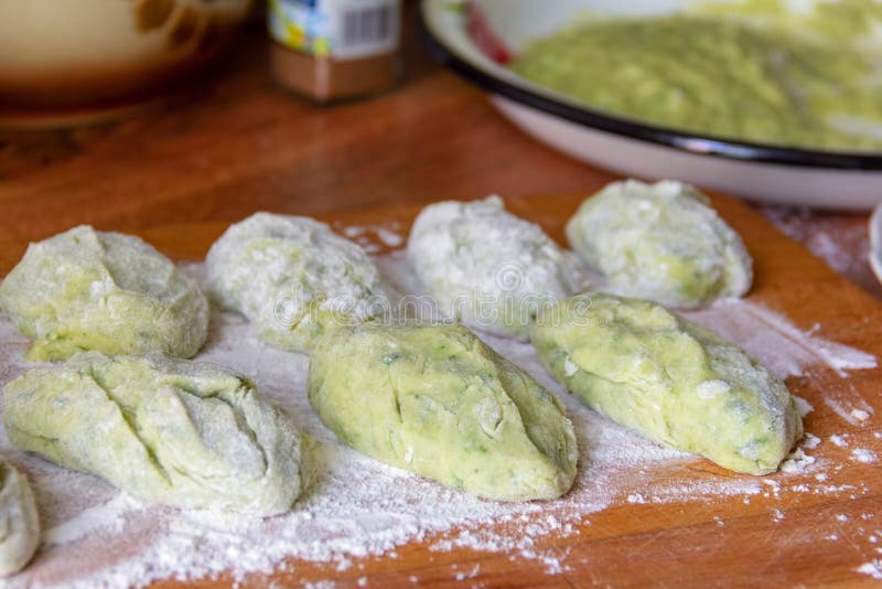 Green Cutletsspinach Dish with Potatoes, Eggs and Flour Stock Image
