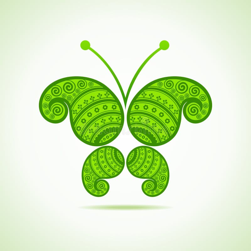 Green decorative butterfly stock vector. Illustration of design 33794412