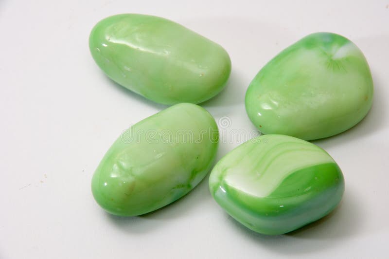 Green Decorative Stones on a White Background Stock Photo Image of decoration, glass 50801628