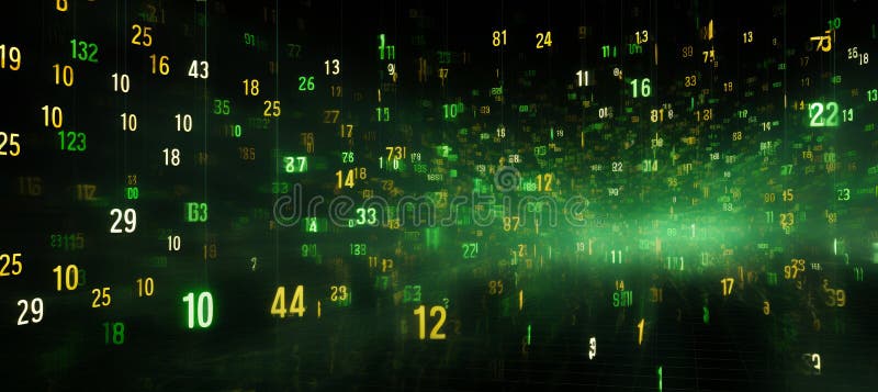 Green Digital Binary Data Computer Background stock illustration