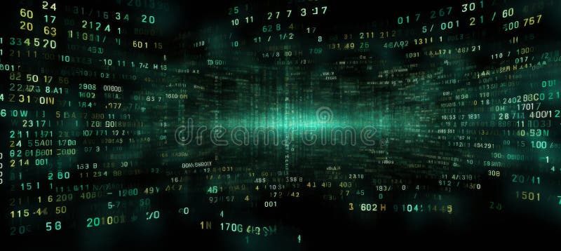 Green Digital Binary Data Computer Background royalty free illustration