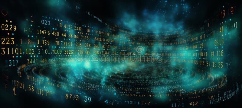 Green Digital Binary Data Computer Background vector illustration