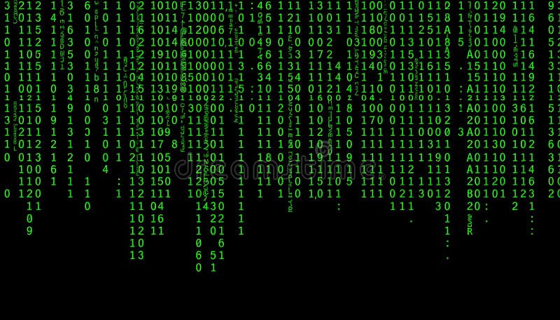 Green digital matrix code, futuristic technology, Stock Photo, Generative AI stock illustration