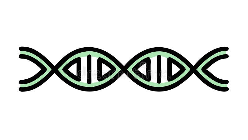 Green DNA helix structure icon , vector design Generative AI royalty free illustration