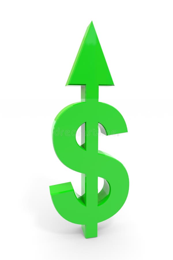 Green dollar sign with arrow up. royalty free illustration