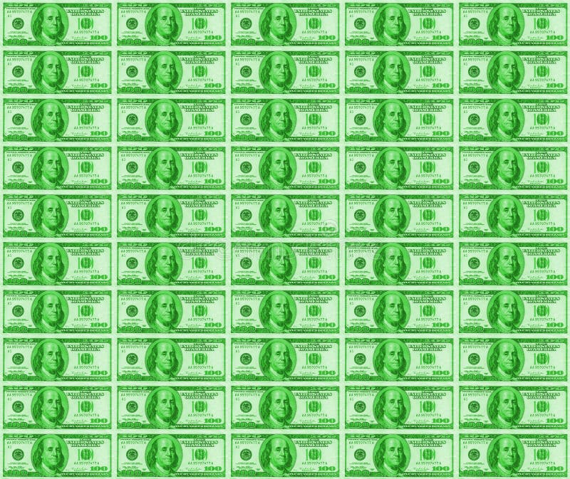 Green Dollars Background stock photo