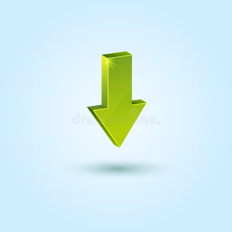 Green down arrow symbol isolated on blue background. This vector icon is fully editable. Up down arrows isolated vectors