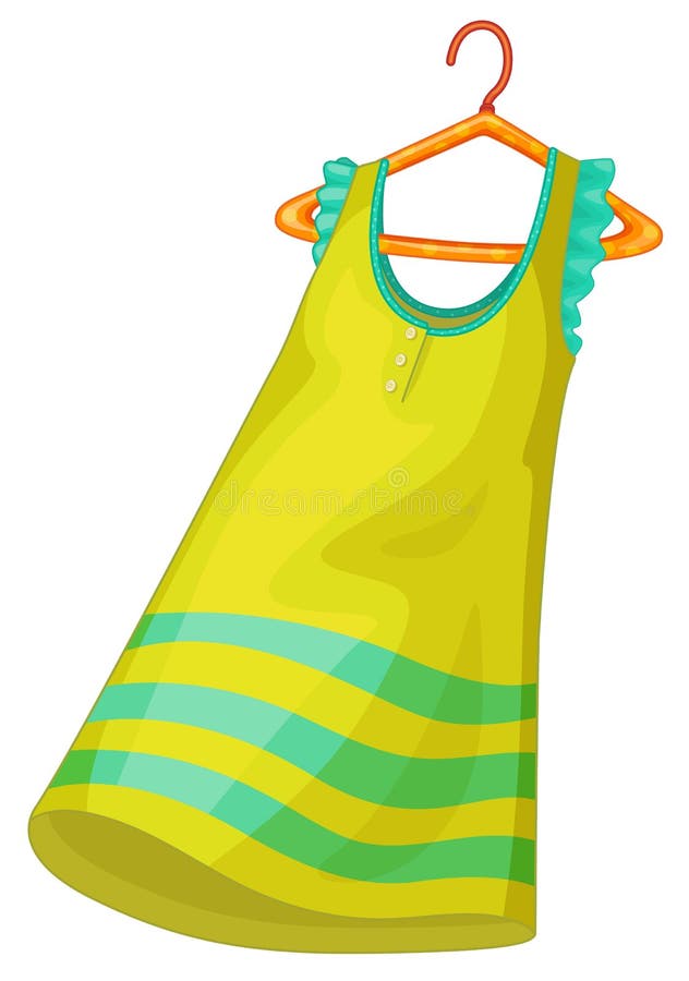 Green Dress on Mannequin. Illustration on White Background Stock ...