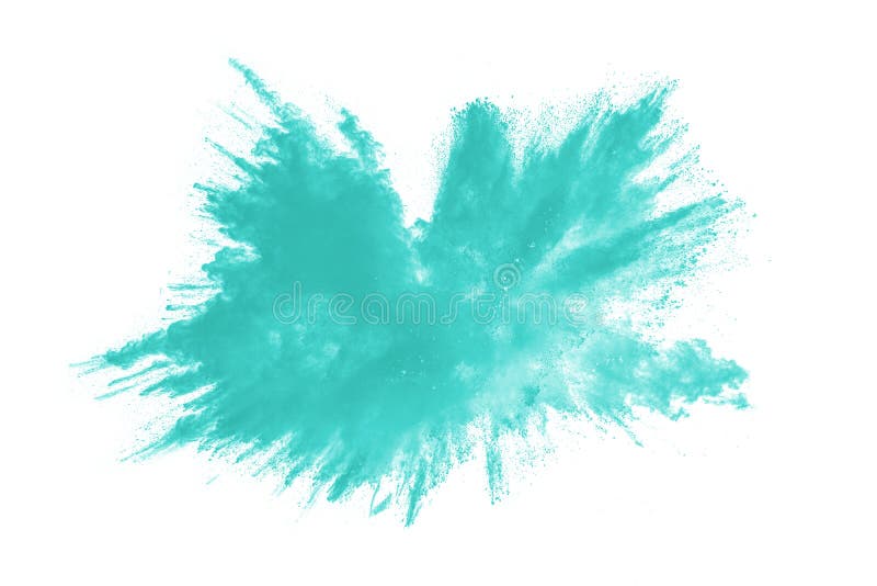 Green Dust Splash.Green Color Powder Explosion Cloud on White