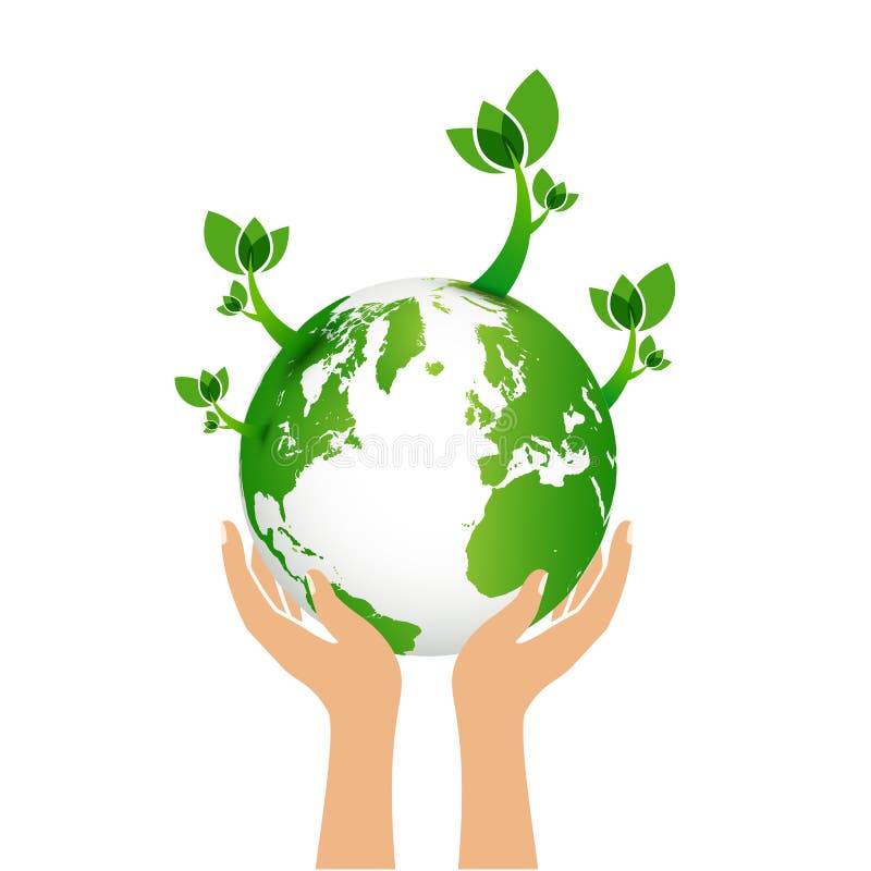 Green Earth Eco and Energy Save Stock Vector Illustration of isolated