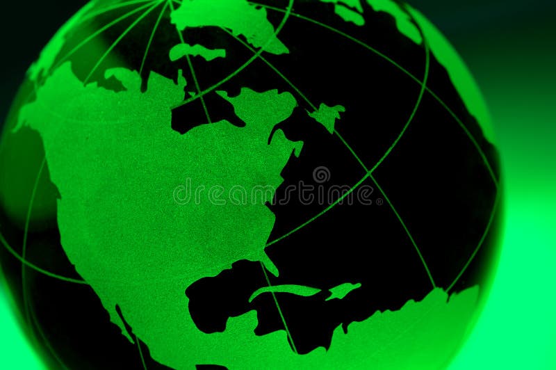 Green Earth Glass Globe
