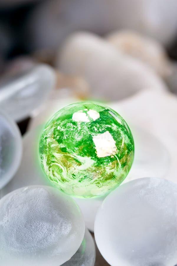 Green earth with glass stones