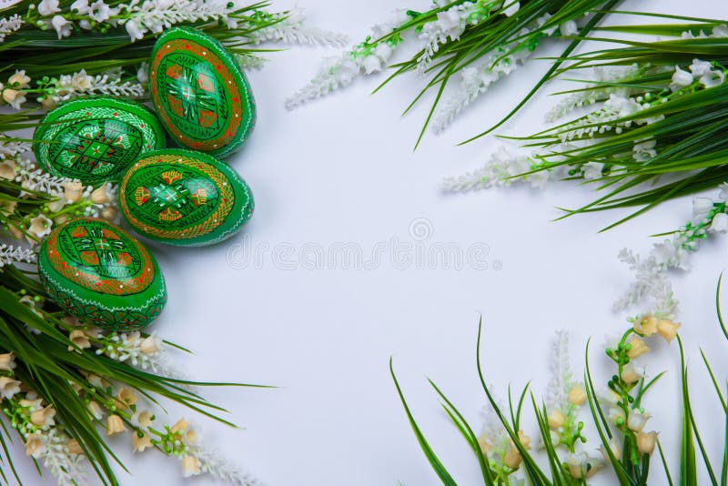 Green Easter Eggs on White Background royalty free stock images Green Easter Eggs on White Background royalty free stock images