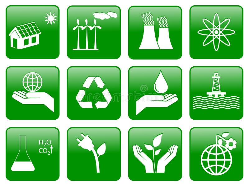 Green ecology icons