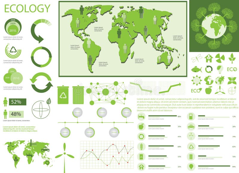 Green ecology info graphics