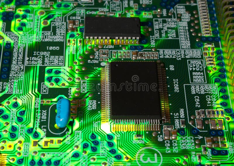 Green electronic board stock image. Image of engineering 1786521