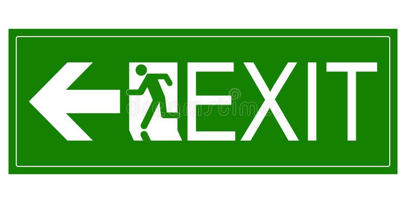 Indicator de ieșire de urgență verde royalty free illustration