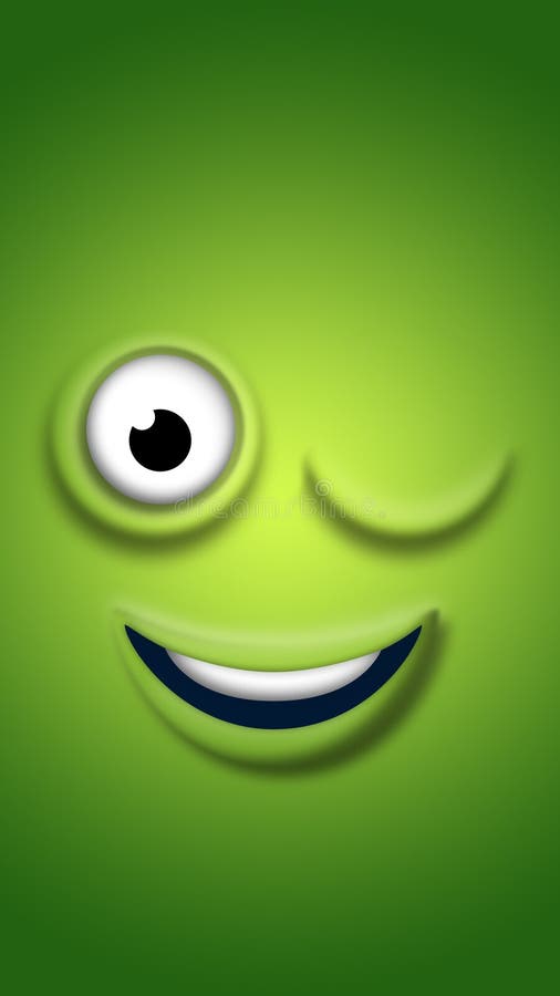 Green Emoji Face Design Wallpaper Stock Illustration - Illustration of  funny, emoji: 190698827