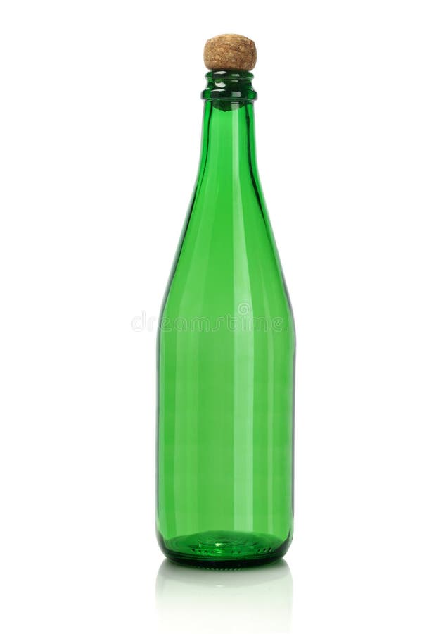 Green Empty Glass Bottle royalty free stock photo