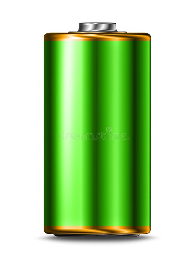 Green Energy Battery Cell Isolated Stock Illustration Illustration of