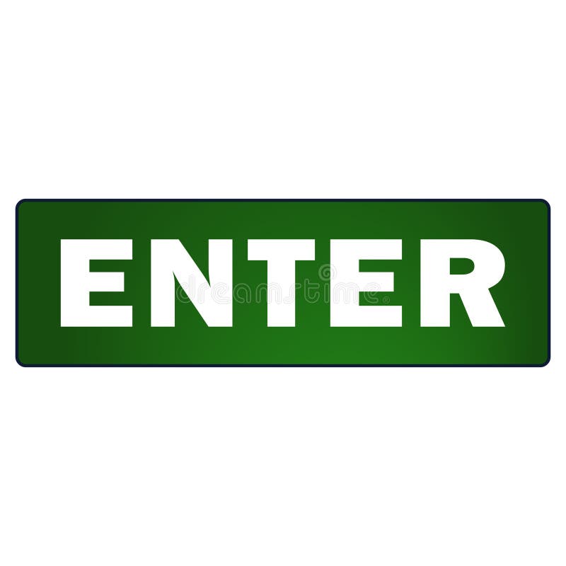 Green Enter Button with White Text sign royalty free illustration