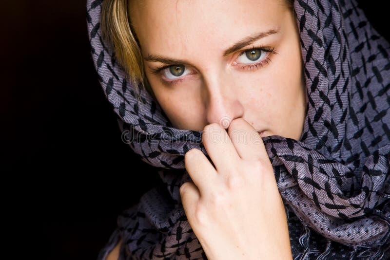 Green eyed woman in arabic style