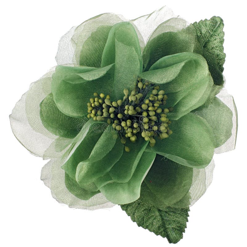 Green fabric flower stock photo. Image of beautiful, embroidery 27057964