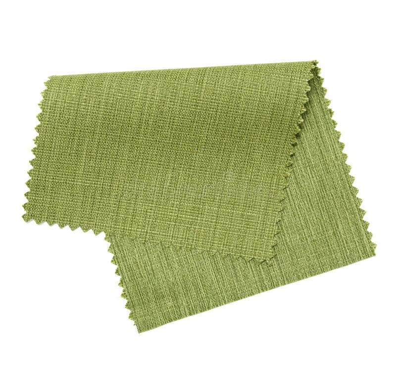 green fabric sample isolated on white