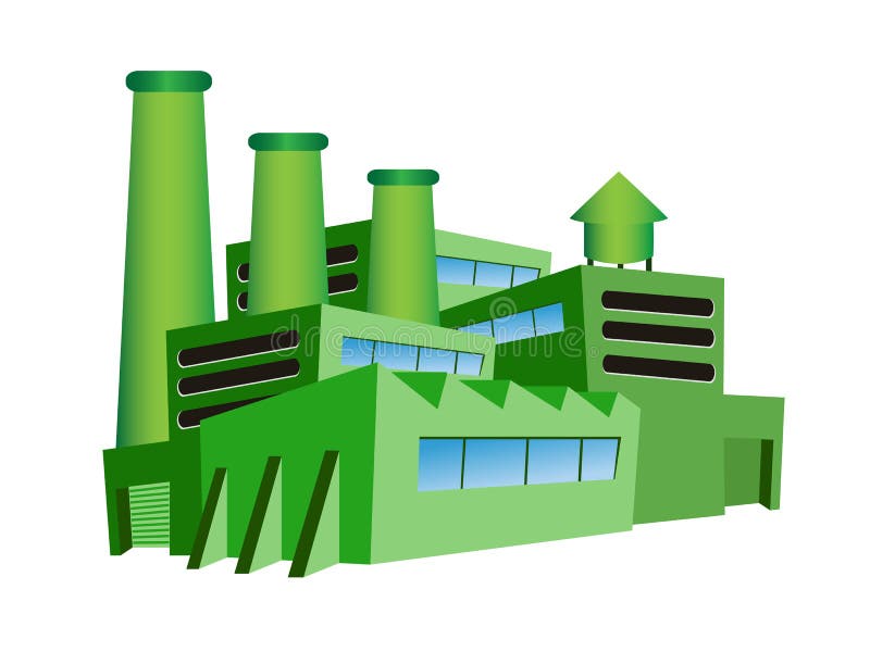 Green factory stock illustration Green factory stock illustration