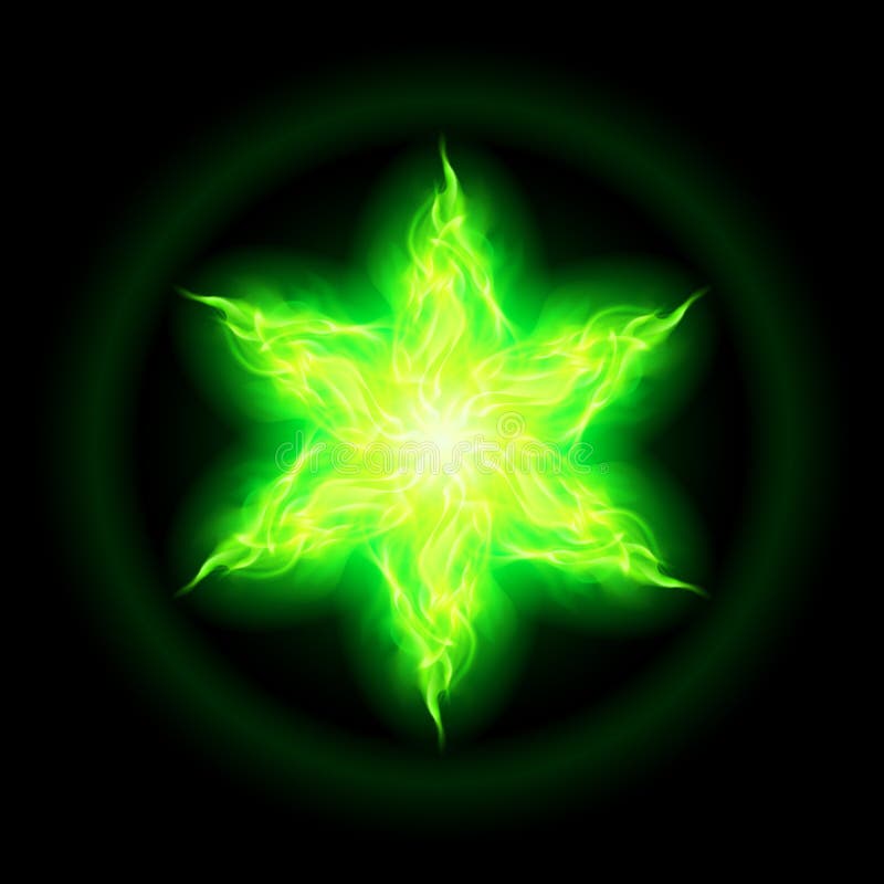 Green Fire Star. Royalty Free Stock Images - Image: 34608209