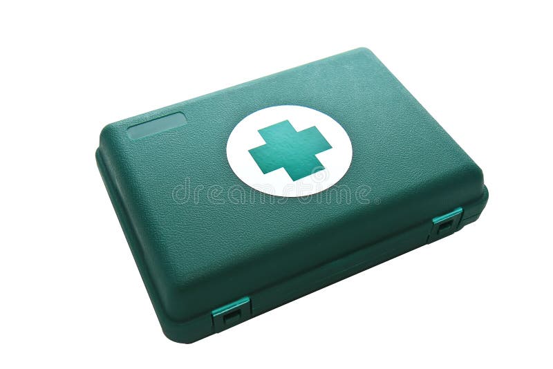 Green First Aid Kit Box stock image. Image of white, medical 3307115