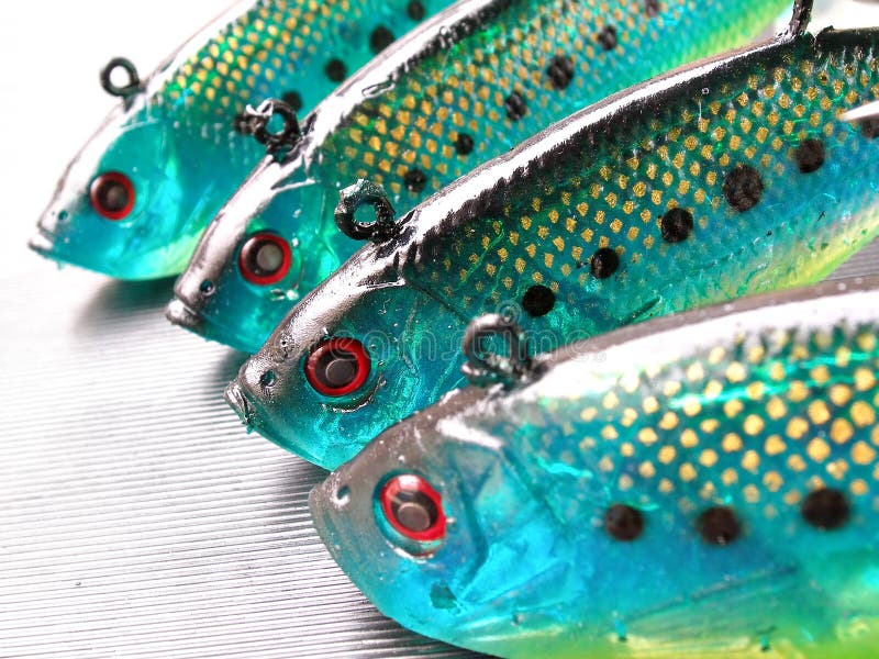 Green fish lures stock photo. Image of macro, green, shiny 3187996