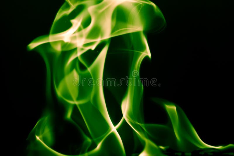 Green Flame Fire on a Black Background Stock Photo Image of magic, shape 97204630