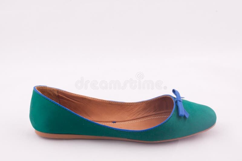 Green flat shoe stock photo. Image of woman, green, shoe 19353032