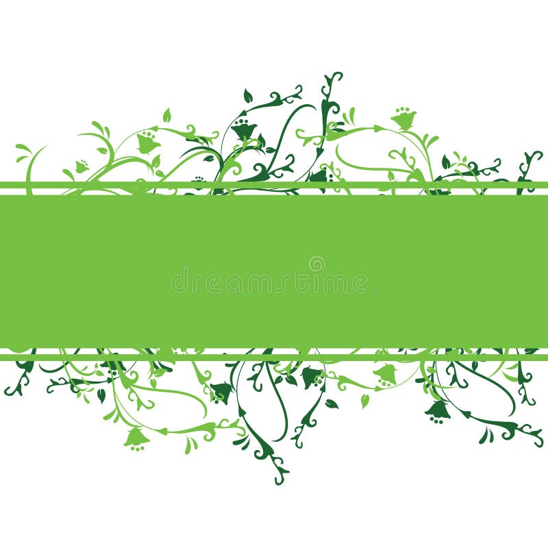 Green floral banner