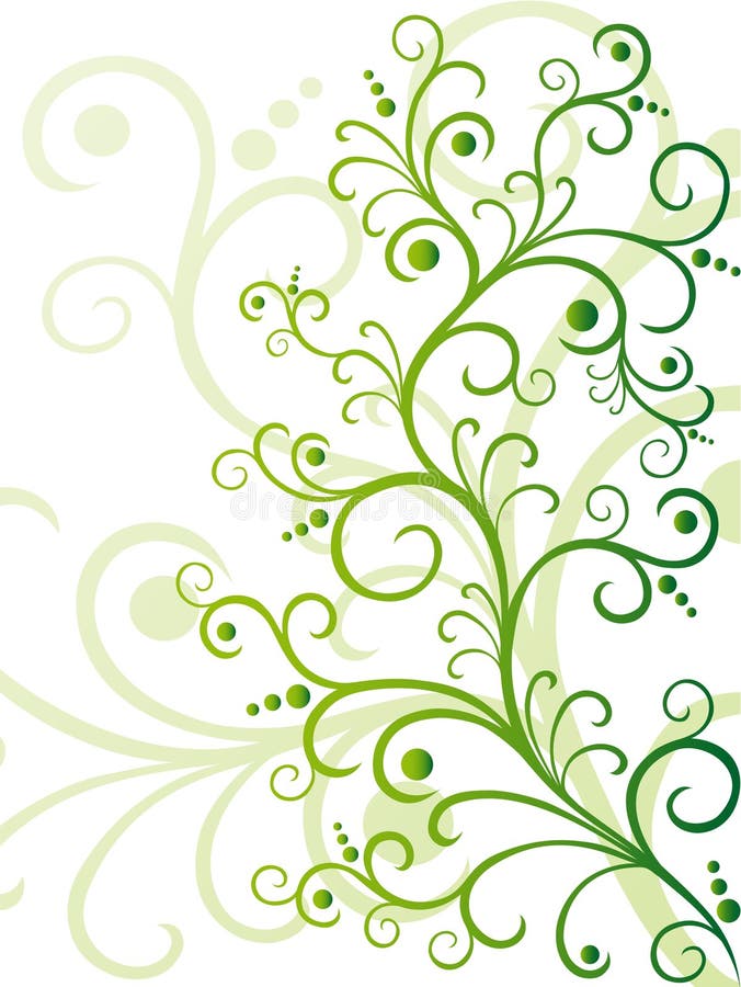 Green floral design stock vector. Illustration of plant - 9288598
