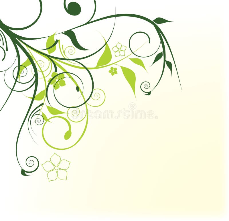 Green vines and flower stock illustration. Illustration of botanical -  12952892