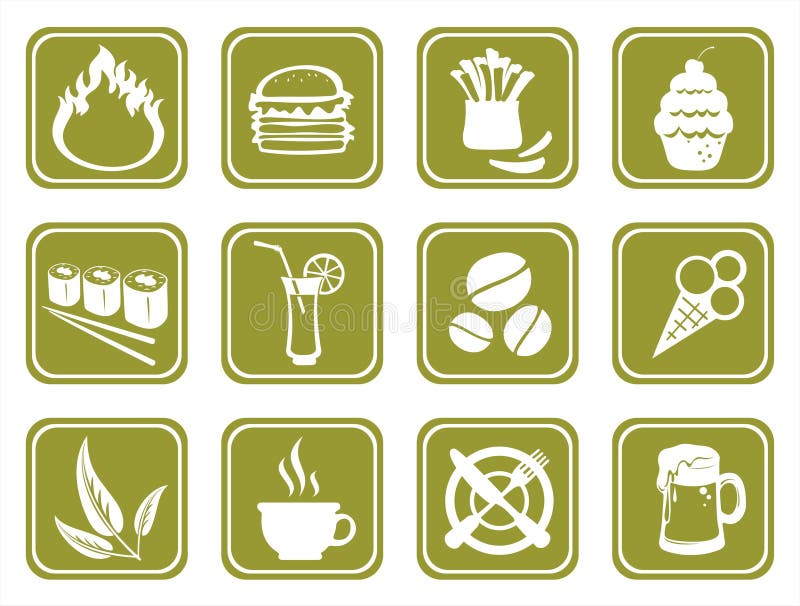 Green food symbols