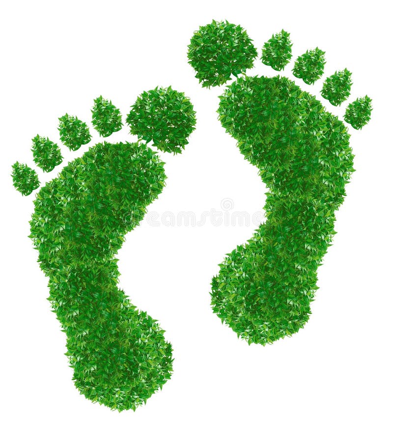 Green footprint Sign stock illustration. Illustration of land 25951422