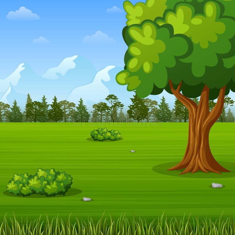 Green Forest Landscape Background Stock Vector - Illustration of park ...